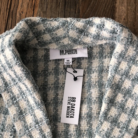 BB Dakota by Steve Madden Green and Blue Geek Chic Blazer in Sea mist. Pockets. - Picture 5 of 8